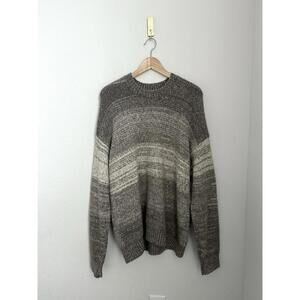 Abercrombie and Fitch Men's Cotton Sweater Size S Oversized Light Grey Crew Neck